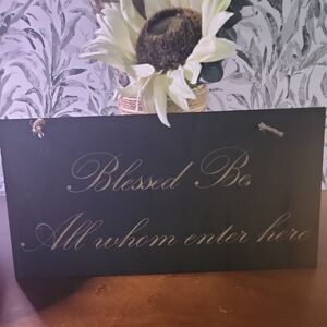 Engraved Wiccan Black Decorative Sign